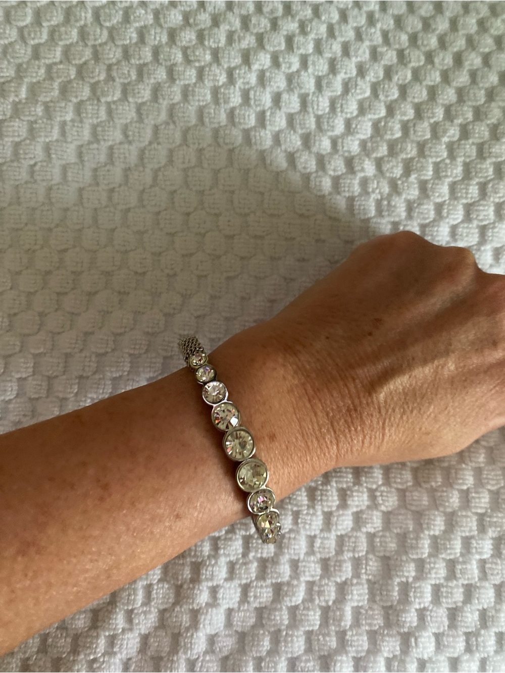 Silver Crystal Tennis Bracelet with Clear Stones